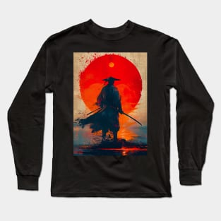 Red Moon Samurai Long Sleeve T-Shirt